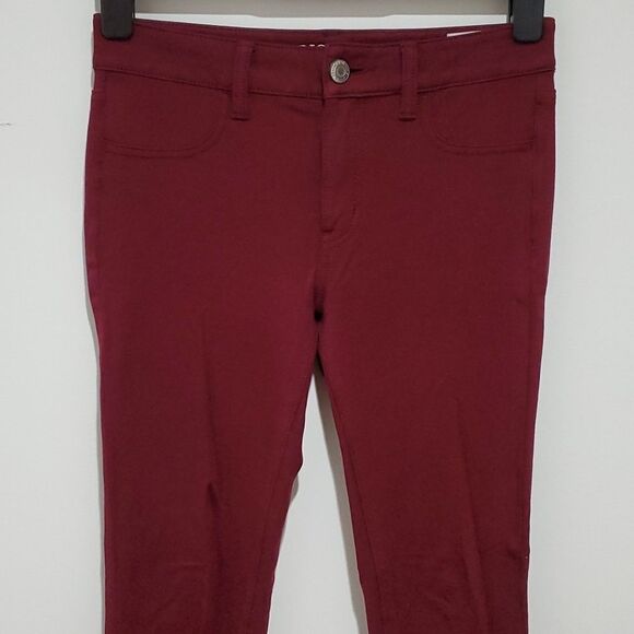 American Eagle maroon 28x29 size 2 super stretch jeggings - Picture 3 of 8